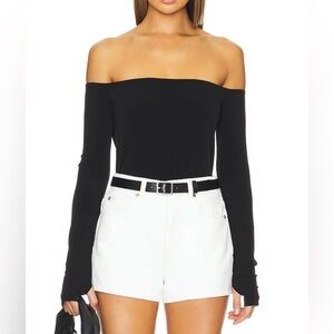 Norma Kamali Black Off-Shoulder Top